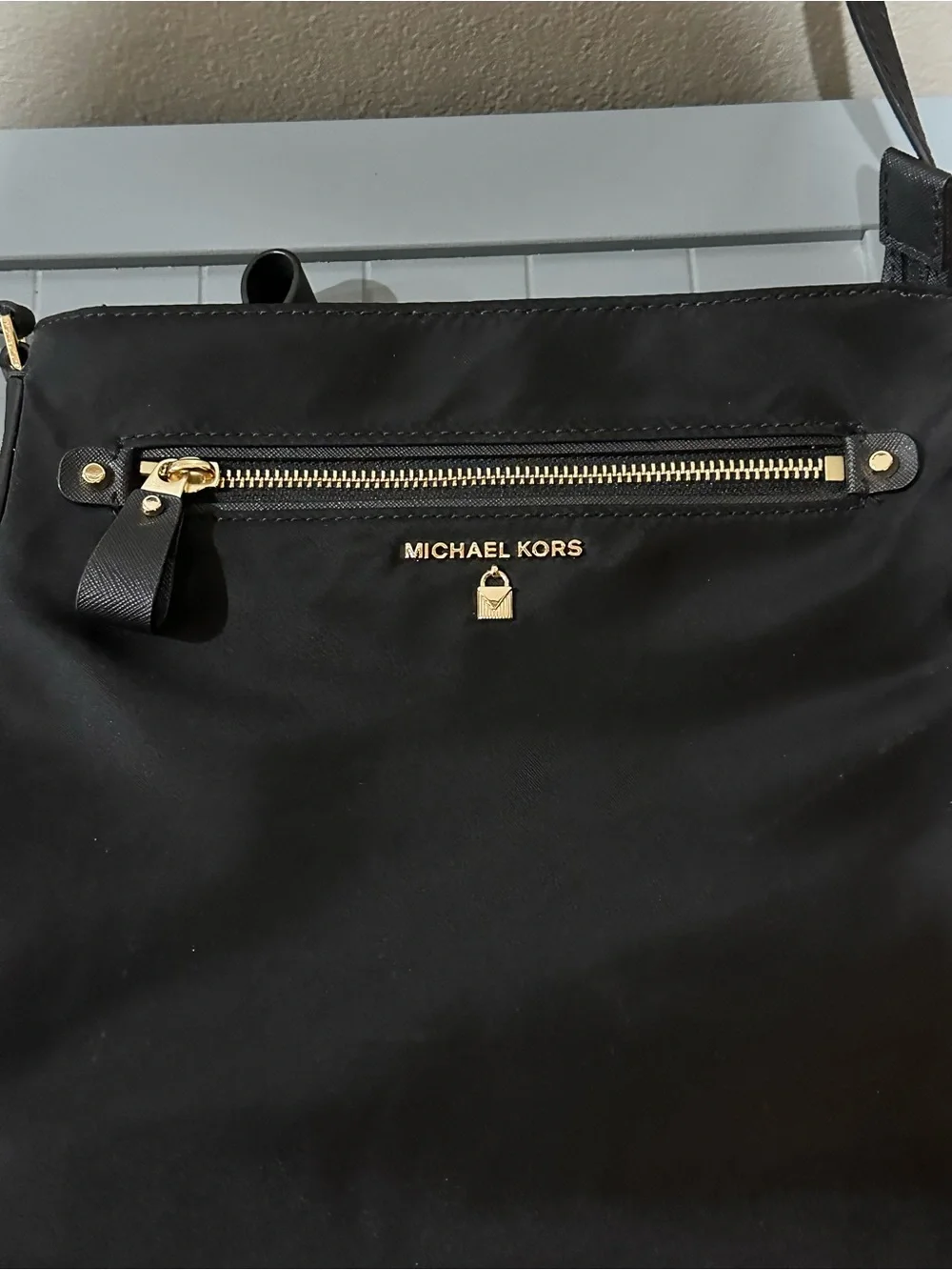 Michael Kors Black Crossbody Bag with Gold Hardware